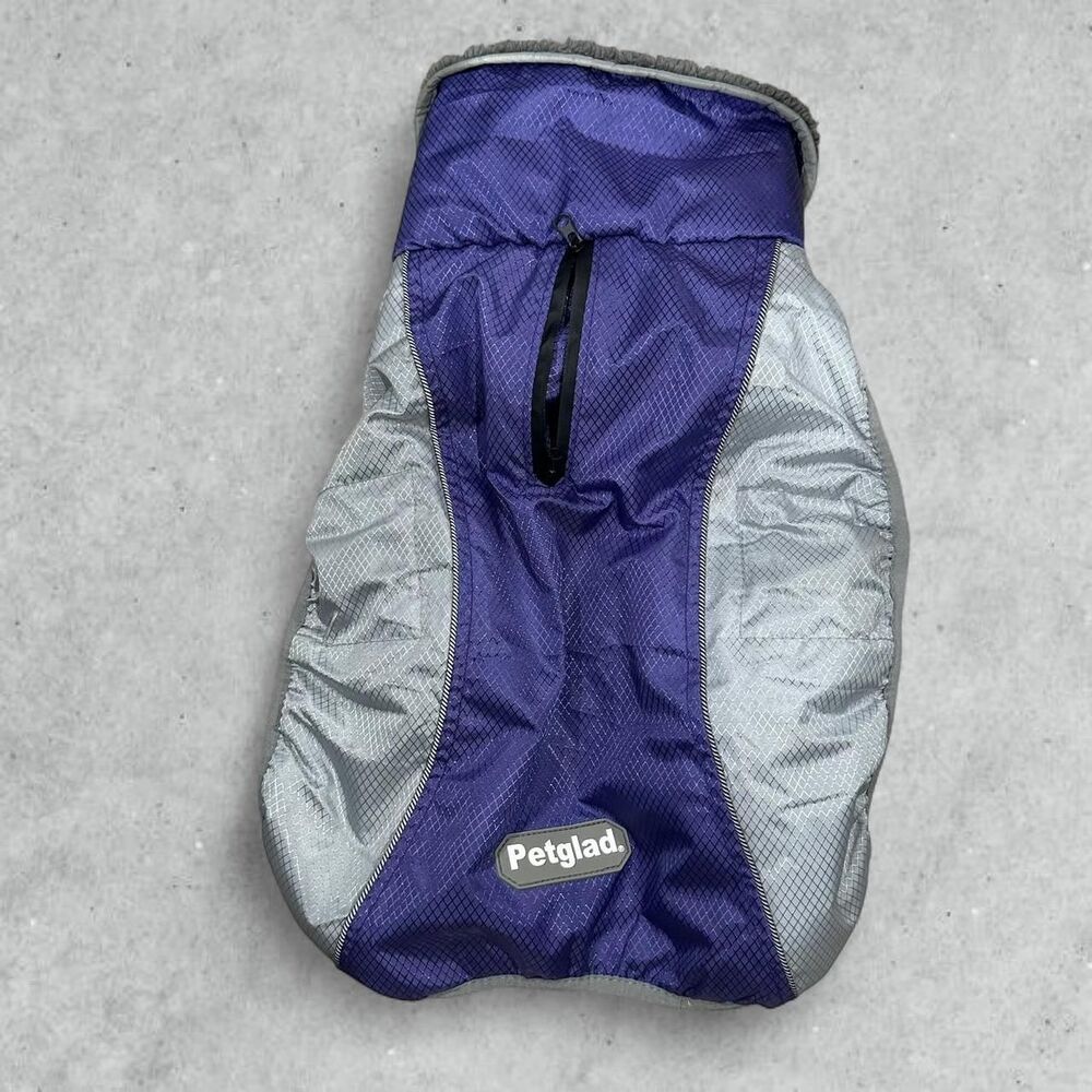 Purple and grey Petglad dog coat